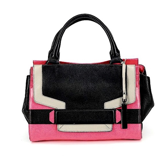 Vince Camuto Leather Colorblock Satchel - Picture 1 of 8